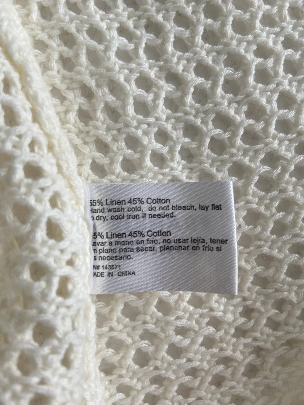 Frankies Bikinis Crochet Collette Cover Up Tunic Cream White XS